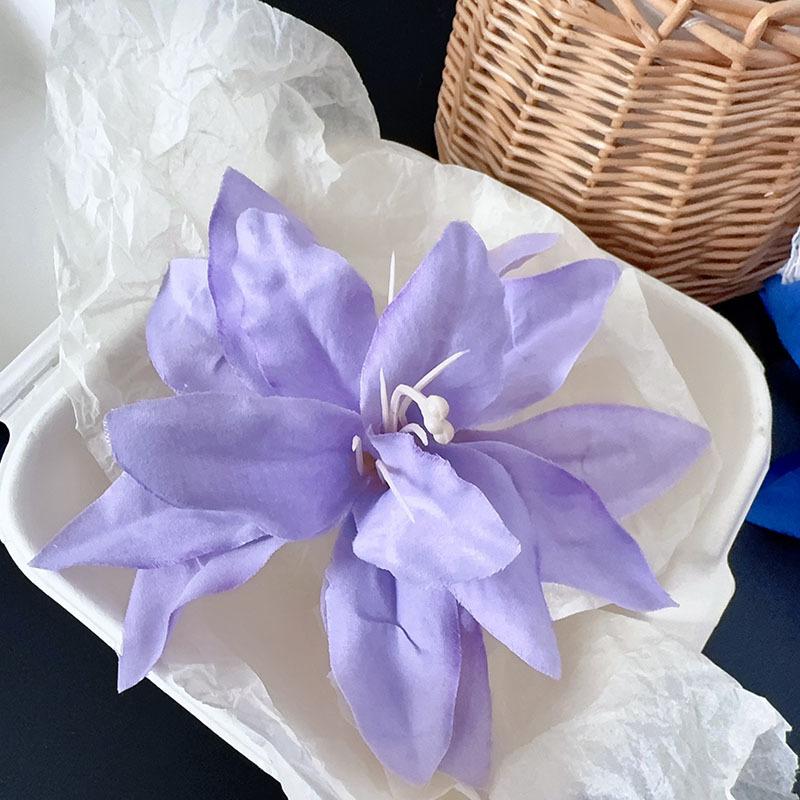 1PCS Multicolor Big Bohemia Lily Flowers Hair Clips Hawaiian Flowers Hair Pins for Bridal Wedding Hair Barrette Accessories