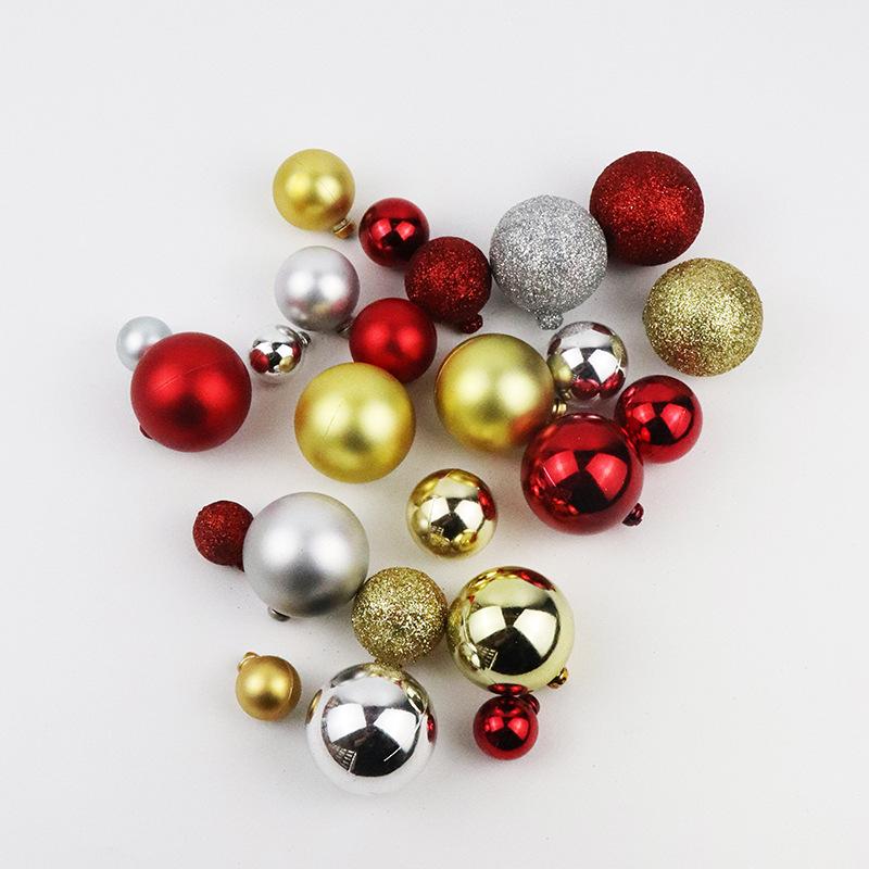 50pcs Multi-Color Christmas Tree Ornaments: Mixed-Style Plastic Balls