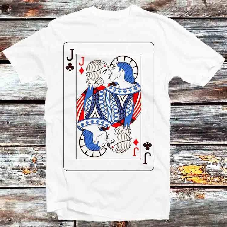 Knekt Spelkort GAY Pride LGBT Regnbåge Spader Ruter T-shirt B803