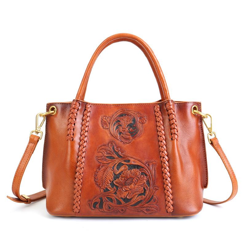 Tote Bag Lady's Handbag - Vegetable Tanned Cowhide Crossbody Bag