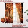 2D flat printing 2pcs Curtains Autumn Thanksgiving Path Pumpkins Digital Printed Polyester Drapes Family Party Decoration
