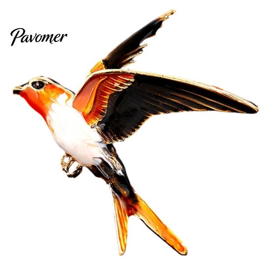 Oil Dripping Bird Pin Swallow Brooch for Women, Enamel Lapel Pin, Decorative Alloy Badge Coats Suits Dresses Scarves Vintage Clothing Accessory