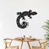 Modern Laser Cut Metal Wall Art Gecko Lizard Decor Tropical Animal Garden Sculpture Geometric Home Hanging