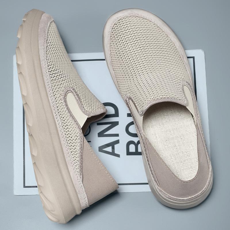 2025 Spring Men's Korean Mesh Shoes Breathable Lightweight Cushion Walking Shoes Non-Slip Urban Commuter Sneakers for Men