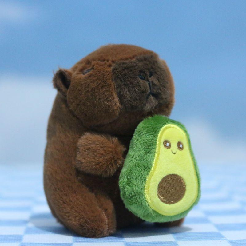 Plush Charming Capybara Toy Fruit Character Keyring Perfect For Kids And Collectors