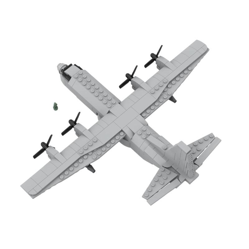 MOC-32872 C-130 Maßstab 1:125 Transportflugzeug Modellbausteine Kriegsausrüstung Modulare Technologie Geschenk Feiertag Zusammenbau Spielzeug