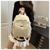 Lightweight Polyester Backpack Large Capacity Commute Travel Bag Multi Carry Style Shoulder Handbag for Women