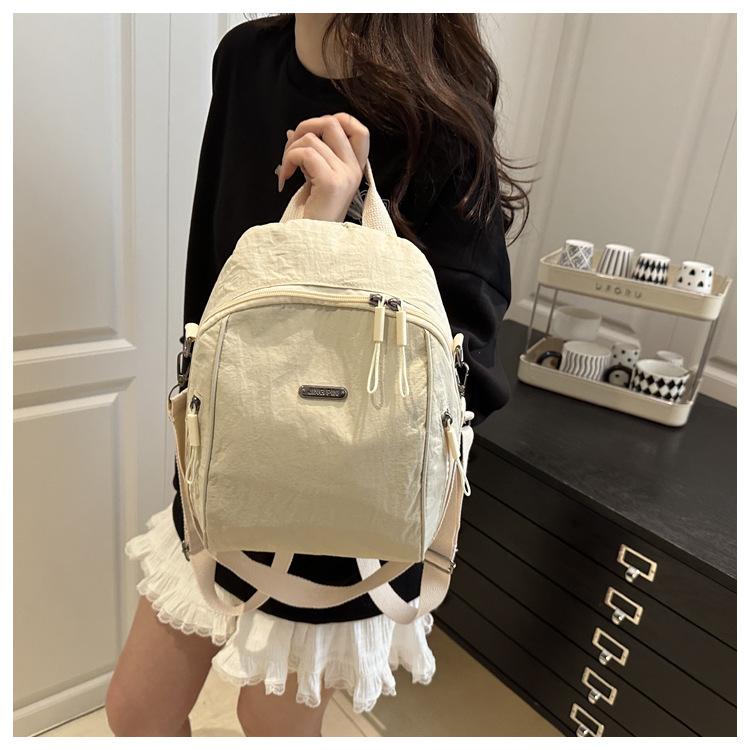 Lightweight Polyester Backpack Large Capacity Commute Travel Bag Multi Carry Style Shoulder Handbag for Women