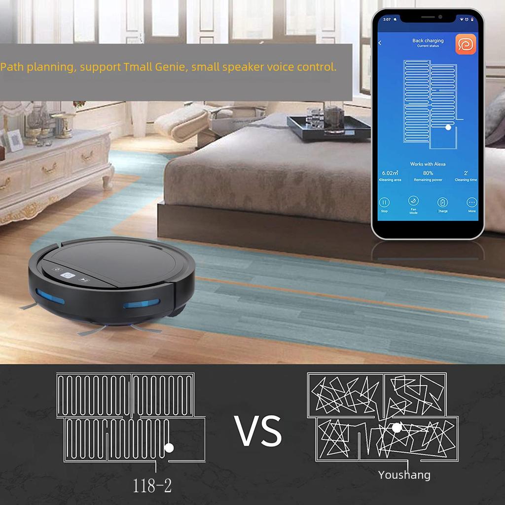 Cross-Border Smart Rechargeable 3-in-1 Cleaning Vacuum Robot with App Control.
