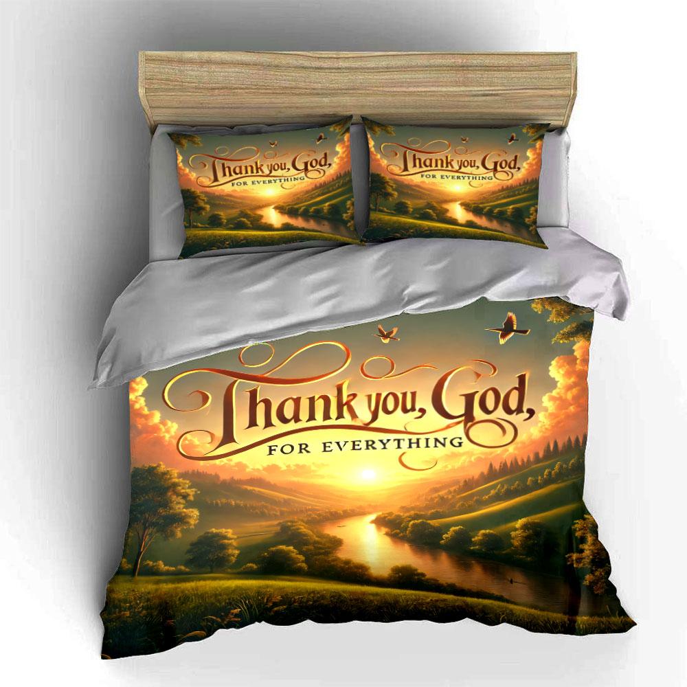 "Nature-Inspired Spiritual Quote Set"  kid's and adults' bedroom decor, Exquisite three-piece bedding set gift