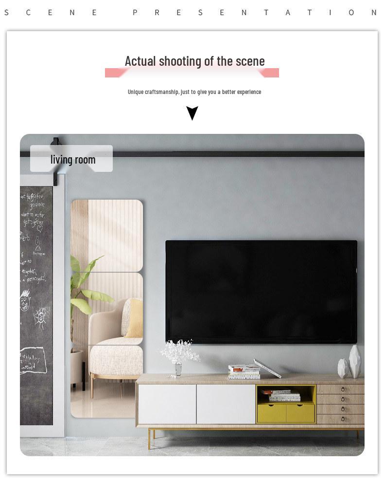 Round Soft Acrylic Wall Sticker Mirror - Self-Adhesive Full Body HD Mirror for Dressing Room