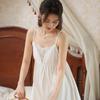 Suspender Nightdress Women's Summer Cotton Sexy Pure Desire Long Princess French Pajama Skirt with Chest Pad Can Be Worn Outside Loungewear