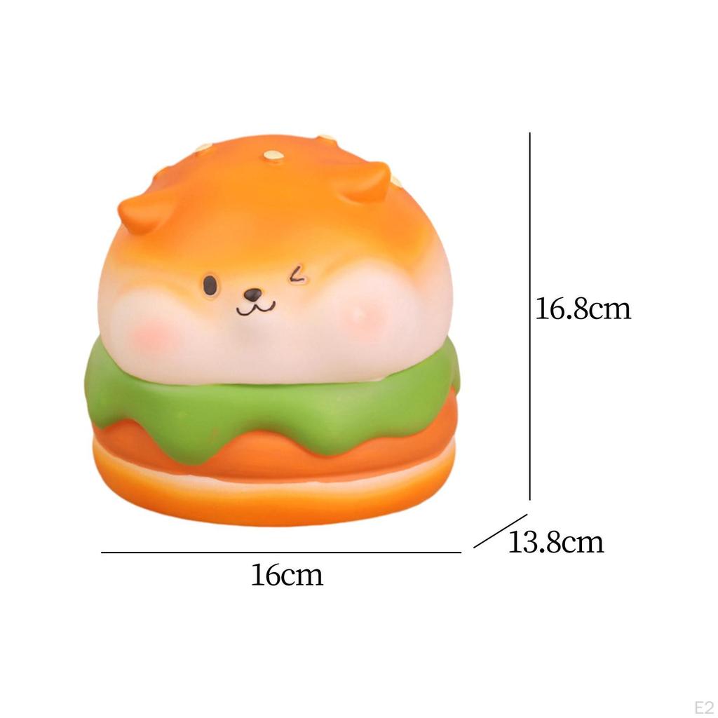 Bread Puppy Money Bank Animal Sculpture Art Doggy Figurine Little Dog Statue for Bookshelf Living