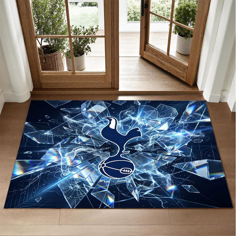 Tottenham Hotspur Design Crystal Velvet Rug Soft Decorative Mat for Bedroom Entrance