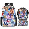Large Capacity Schoolbag with Shoulder Strap; Student Three-piece Pencil Case Set