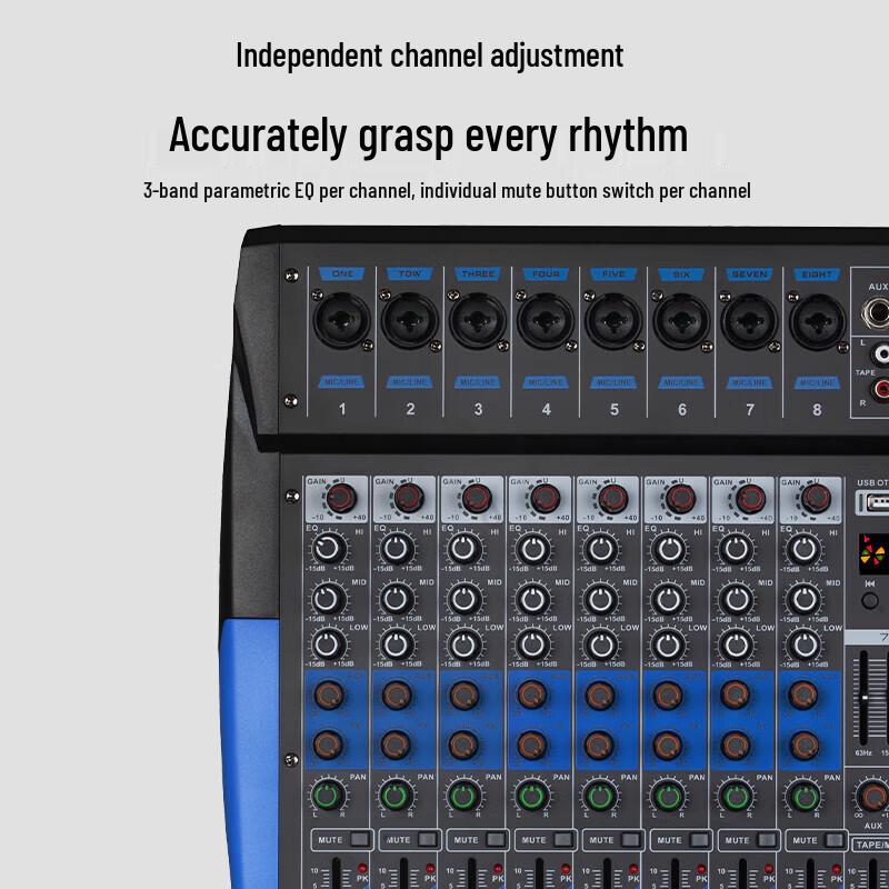 HuiDu QH08 8-Channel Professional DSP Audio Mixer