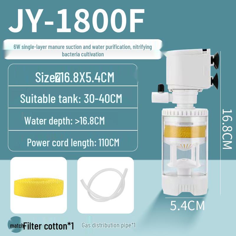 3-in-1 Aquarium Filter & Feces Separator with Built-in Circulating Water Pump