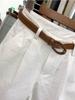 Women's High Waist Cotton Wide Leg Capris - Summer 2026 Korean Style Casual Shorts