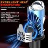 2 st H4 LED Dubbla Projektorstrålkastarlampor Canbus HB2 9003 LED Lins Strålkastare 100W 60000LM 6500K Billampor Hi/Low Beam för Auto Motorcykellampa LHD