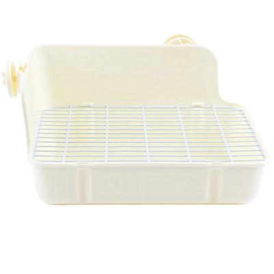 A'sTool Rabbit Toilet Cage with Slatted Floor, Rectangular, Fixed, for Degus, Chinchillas, Ferrets, and Guinea Pigs (White)