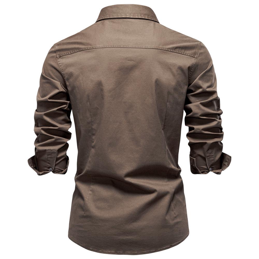 Men Solid Color Denim Shirt Men Casual Long Sleeve Jean Shirt Classic Denim Blouse Soft Breathable Daily Wear Shirt Men Spring Autumn Outfits