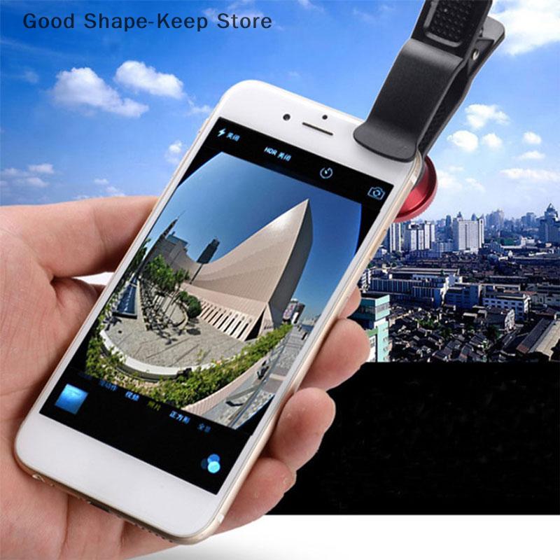 180 Degree Cell Phone Lens Magnifier - Fisheye Wide Angle Macro Selfie 3-in-1 Clip Lens for Universal Smartphone Use