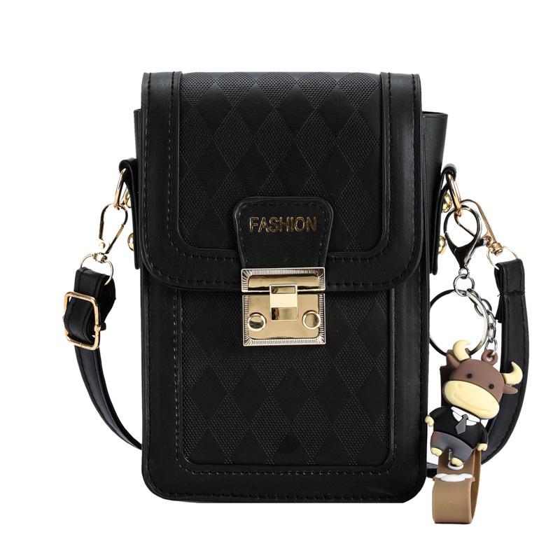 

Small square bag women s rhombus pattern color matching shoulder messenger bag simple mini women s mobile phone bag trendy messenger bag single bag