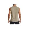 Under Armour Rush Series Energy Reflective Logo Solid Crew Neck Sleeveless Top Men Tops Beige 1366139-037