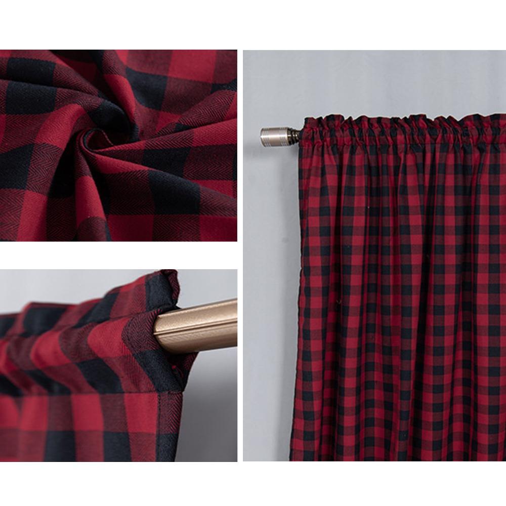 Polyester Door Valance Curtain 55.91x15.75in Buffalo Check Valance For Kitchen