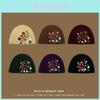 Cotton Blend Geometric Knit Beanie With Windproof Warmth For Winter Cold Weather Wear