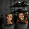 B-Bob M-Marley Singer Cushion Cover Birthday Anniversary Gifts Double Sided Printed Zipper Cushion Cover Soft Skin Bedding
