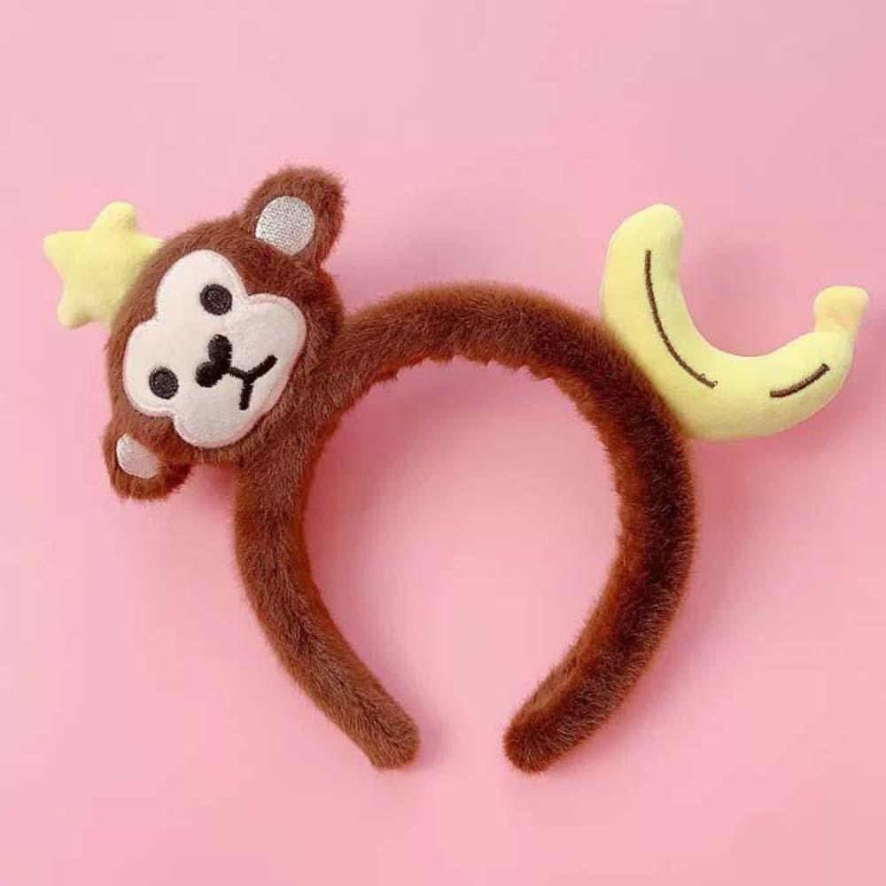 Moon Red Plush Headband Hair Accessories Cartoon Monkey Hairband Sweet Dachshund Hair Hoop Girls
