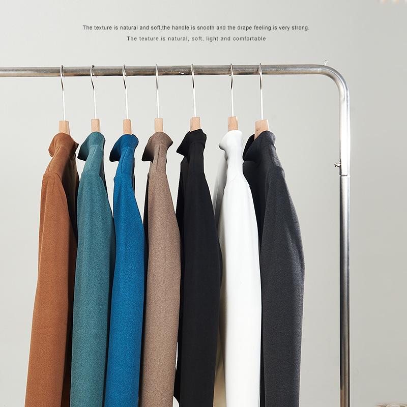 Neues Herren High Neck Gebürstetes Langarm Warmes Base Layer Oberteil