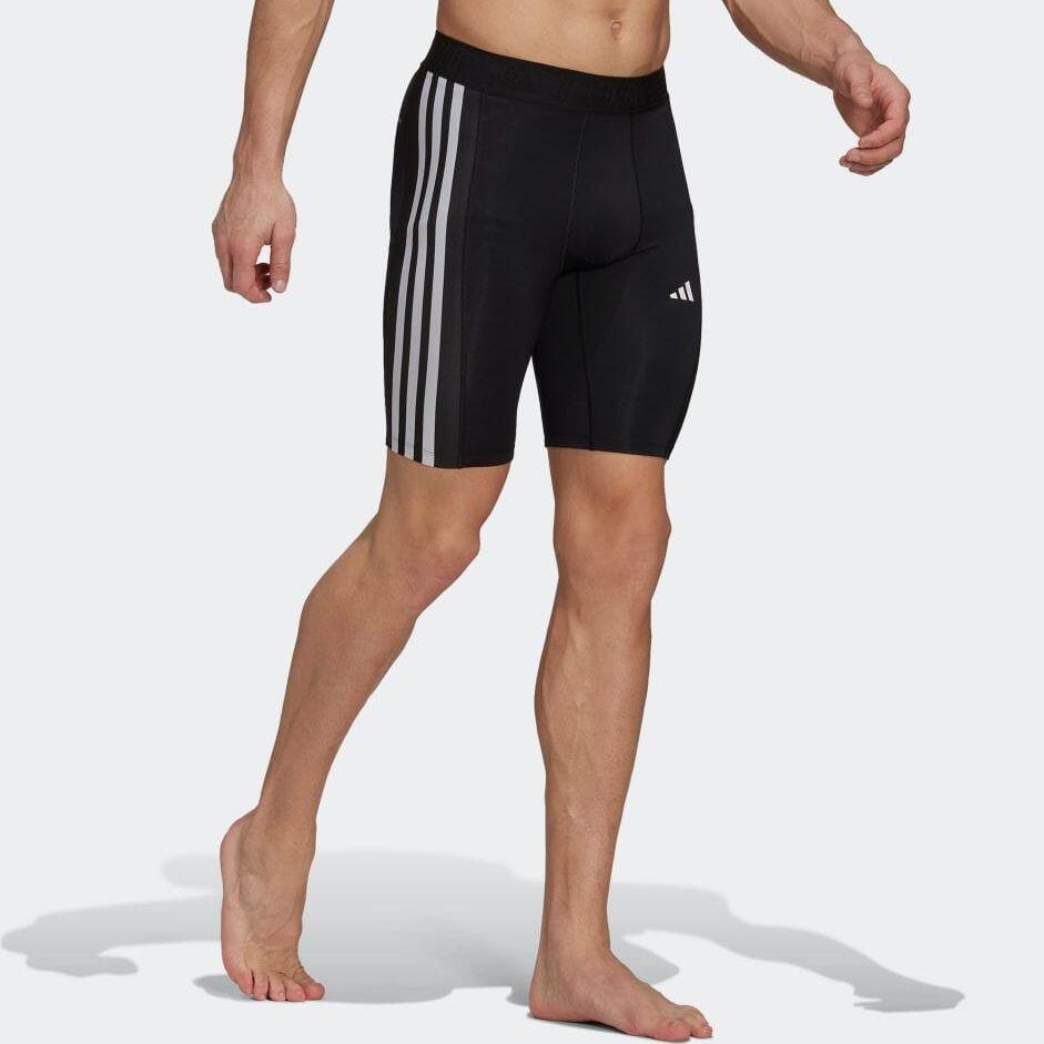 Adidas High Waist Straight Leg Shorts with Logo Print Men Bottoms Black HD3531
