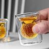 3D Rugby/Golf Ball Shape Beer Shot Glasses Double Wall Whiskey Beer Cup Clear Glass Cup  Wine