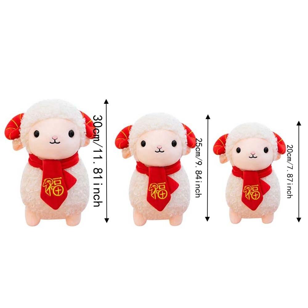 Cute Zodiac Sheep Doll Soft New Year Gift Festive Stuffed Figure Plush Lamb Toy  Zodiac Collectors