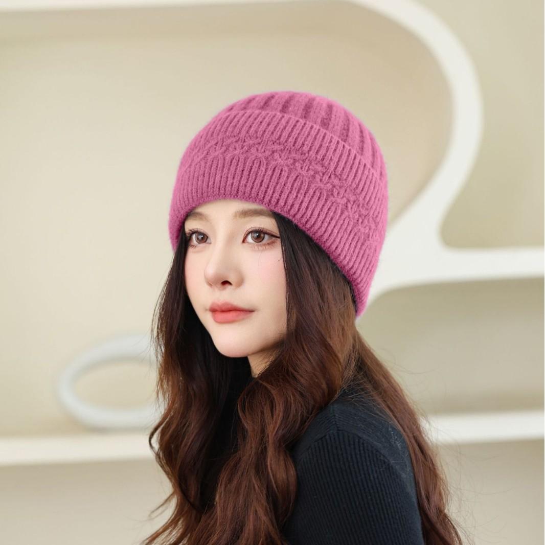 

People Knitted Hat Women Winter Mother Hat Winter Double Thickened Warm Grandma Wool Hat Ear Protection Hat average size