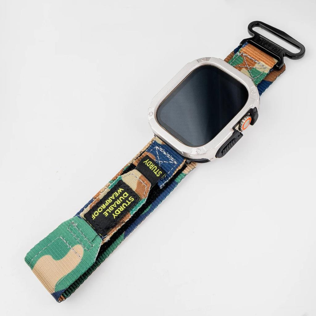 Cinturino in Nylon + Custodia per Apple Watch Ultra Band 42 46mm 49mm 44mm 41mm 45mm 40mm Braccialetto Sportivo Tattico per Iwatch Serie 10 9 8 7