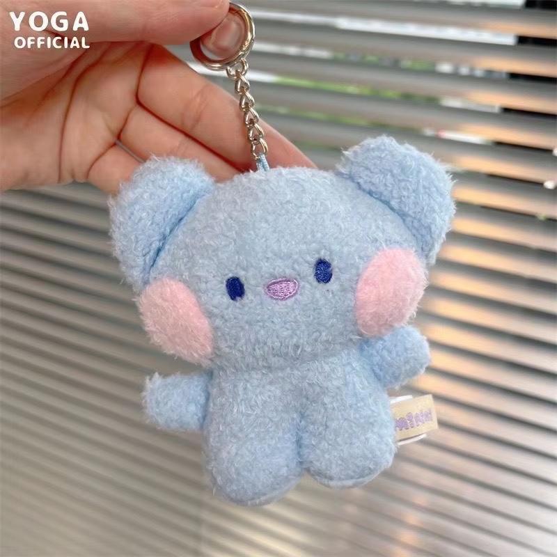 Minini Plush Keychain Kawaii Small Baby Series Anime Cute Animation Rj Mang Cooky Shooky Plush Doll Bag Charm Girl Present