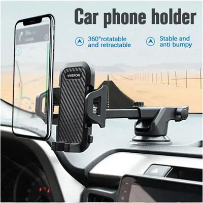 Phone Mount for Car, 3in1 Long Arm Suction Cup Holder Universal Cell Phone Holder Mount Dashboard Windshield Vent Compatible with All Smartphones