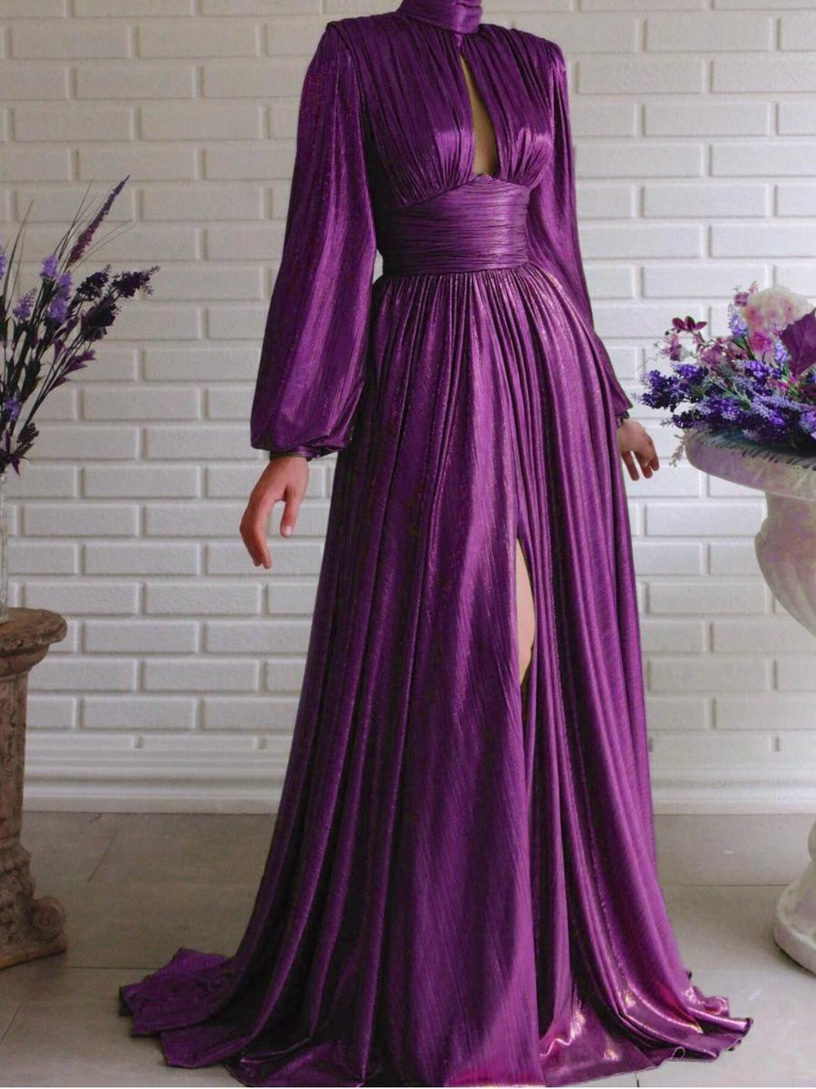 

New Season Trendy Slim Fit Swing Dress - Avocado Green XXL фіолетовий