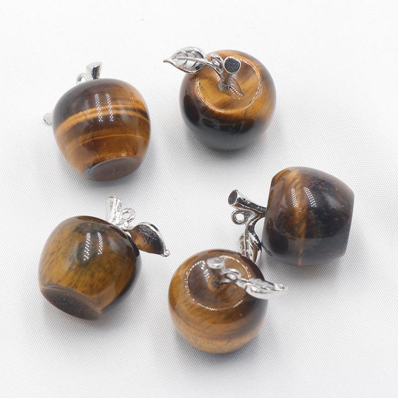 Naturkristall Achat Halbedelstein Amethyst Apfelanhänger Weihnachtsgeschenk