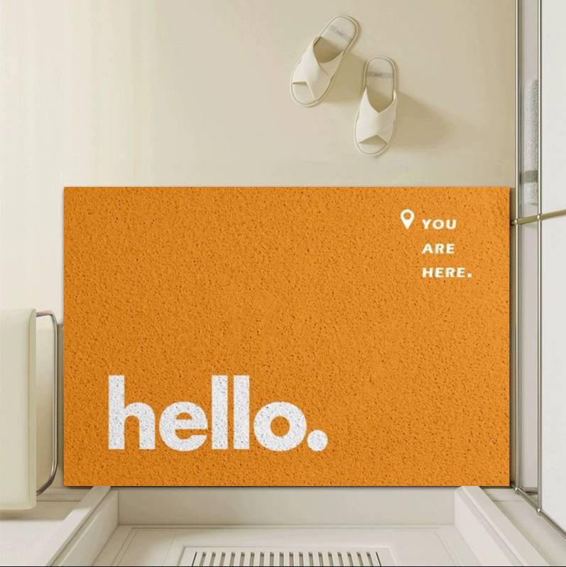 

2025 Entrance Door Mat, Entrance Foyer Mat, PVC Dirt Resistant, Anti Slip, Dust Removal Creative Floor Mat, Soft Wire Ring Dust Removal 50cmx80cm оранжевый