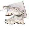 Internet celebrities with the same platform dad shoes women's 2025 new spring mesh breathable versatile height increase silver sneakers