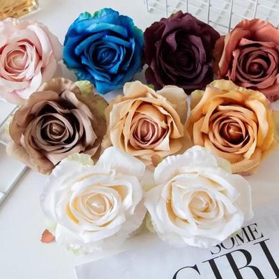 Artificial Flowers Silk Roses Scrapbook Courtyard Arch Wedding Bridal Bouquet Home Vase DIY Clothes Decorative Flower Accessory