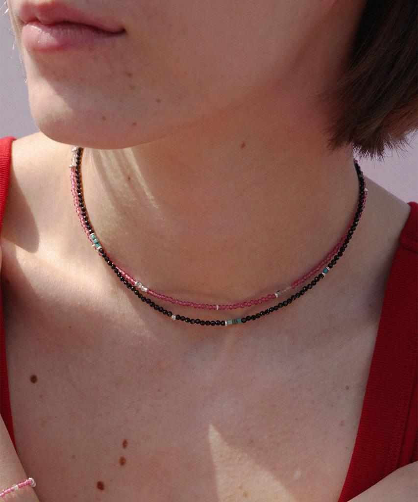Ourpierre Glitter Necklace Pink