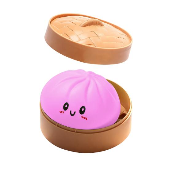 Steamed Bun Squeeze Toy, Cute Dumpling Stress Relief Ball, Slow Rising Decompression Toy for Desk, Kawaii Fidget Gift