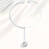 A Personalized Light Luxury Design Double Collar Invisible Long Circle Pendant Necklace Creative Fashion Lady