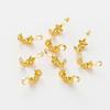 20pcs/lot 14K 18K Gold Color Star Shape Necklace End Crimp Beads With Hook Calotte Cover Beads For DIY Jewelry Making Components