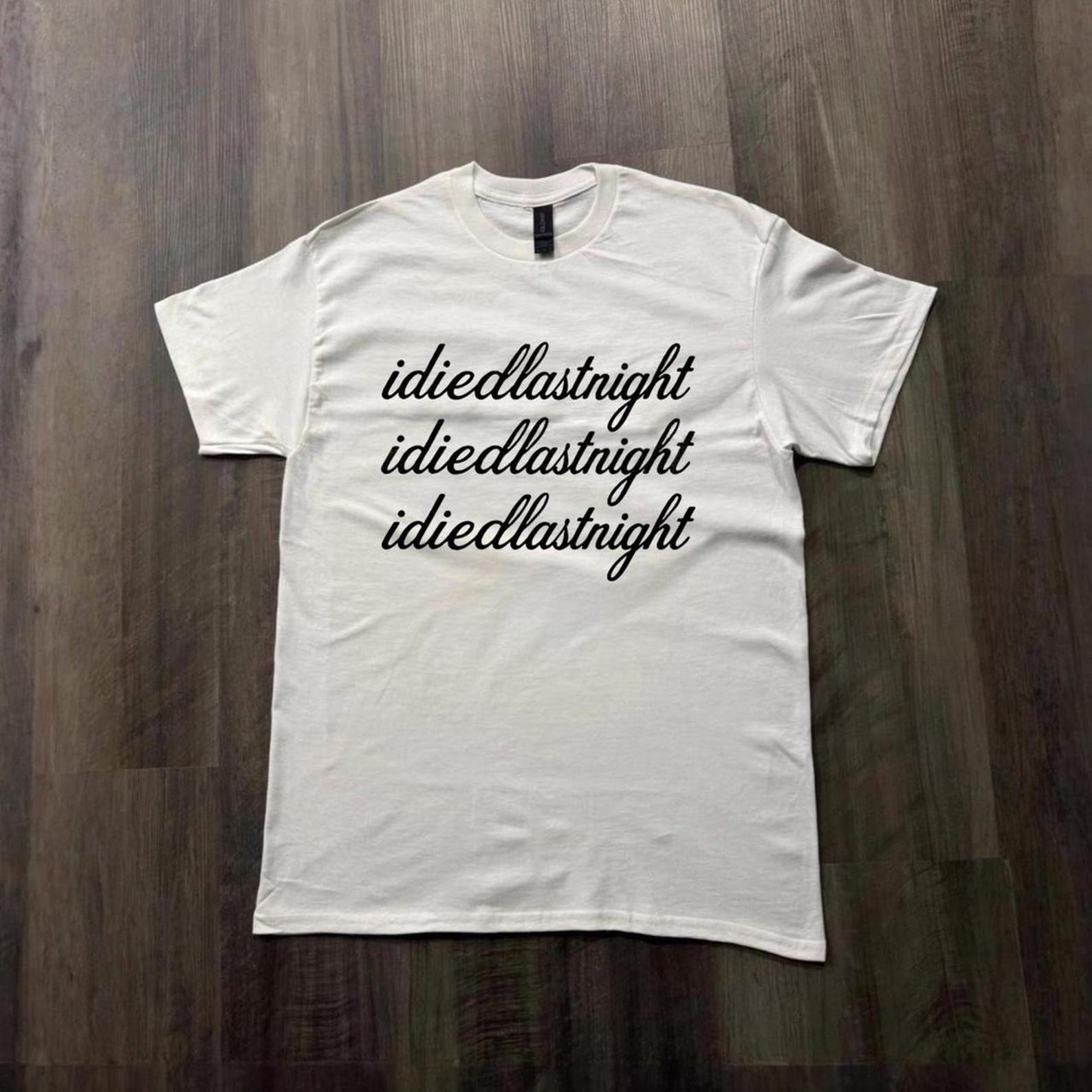 I Died Last Night Shirt, Sad Quote Graphic Tee, Minimalist Aesthetic Shirt, Depressed Humor Tee, Unisex Streetwear Top L